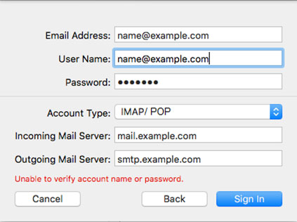 Setup ICA.NET email account on your Apple Mail 4